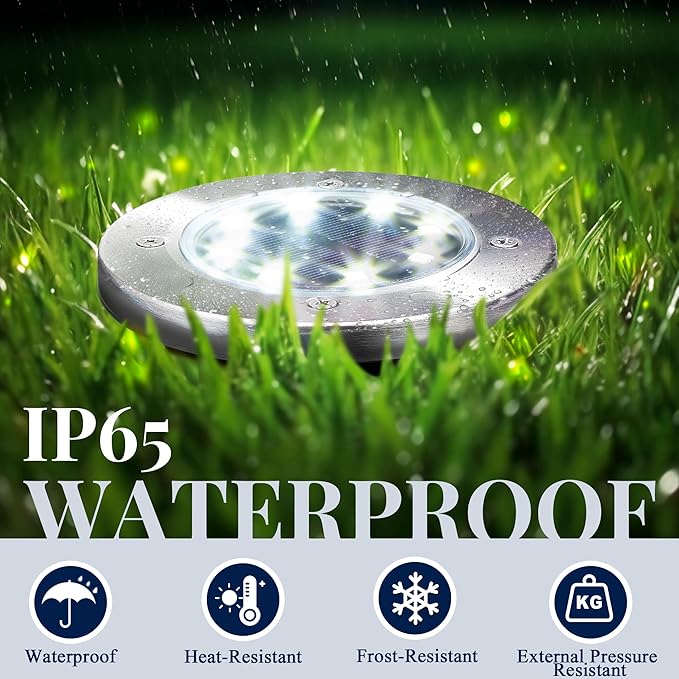 SOLPEX 20 Pack Solar Ground Lights Waterproof Solar Powered Garden Lights Landscape Lighting for Pathway Driveway Patio Backyard Walkway (Warm White)
