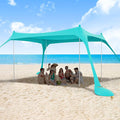 ihuan Beach Tent Sun Shelter 10X10FT UPF50+ with 4 Aluminum Foldable Poles Easy Setup Outdoor Shade Canopy for 8 Person Camping Sun Shelter for Fishing Family Trips Backyard Picnics