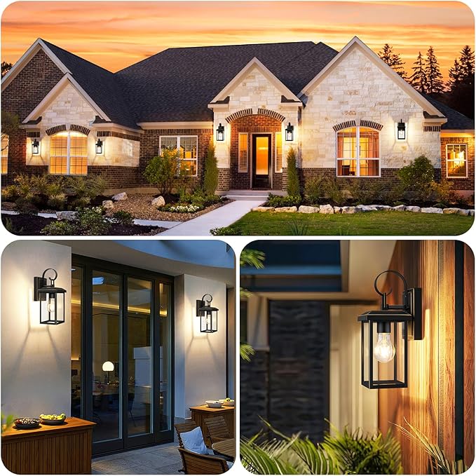 BesLowe 2-Pack Outdoor Wall Light Fixtures Exterior Lighting Fixtures Wall Mount Waterproof Porch Lights Outdoor Wall Sconces Lanterns Modern Outside Lights for House Front Door Garage Bronze