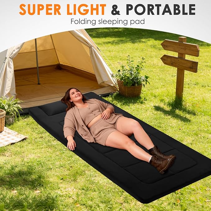 Portable Camping Cot Mattress 80 x 36 Inches Sleeping Mat with Waterproof Anti-Slip Bottom Floor Mattress Easy to Carry for Guest Tent Lawn Yard Camping Cot Easy to Store