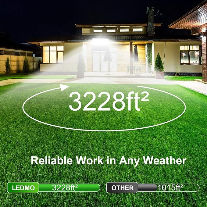 ledmo 240W Outdoor LED Flood Light 36000 Lumens Large Area Stadium Lighting 5000K Daylight Die-Cast Aluminum Security Light for Backyard Warehouse Horse Arena IP65 Waterproof 110-277V Hardwired