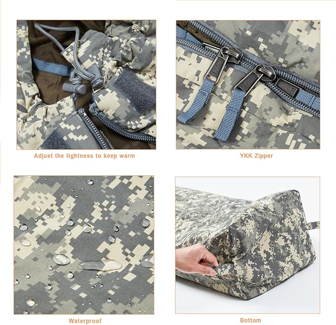 MT Military Army Force Defence 4 &amp Tropen Patrol Mummy Sleeping Bags with Bivy Cover Compression Sack Modular Sleeping System 2.0 for Cold Weather