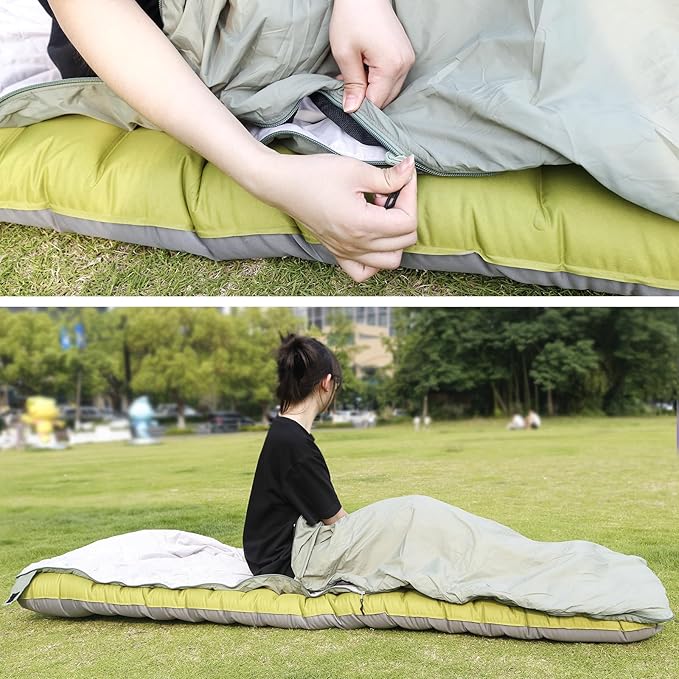 NewDoar Ultralight Backpacking Sleeping Bag - 50-70°F 1.5lbs Waterproof &amp Machine Washable 2-Way Zipper for TeensCouplesWomenMen Compact for Hiking/Camping (M/L Sizes)