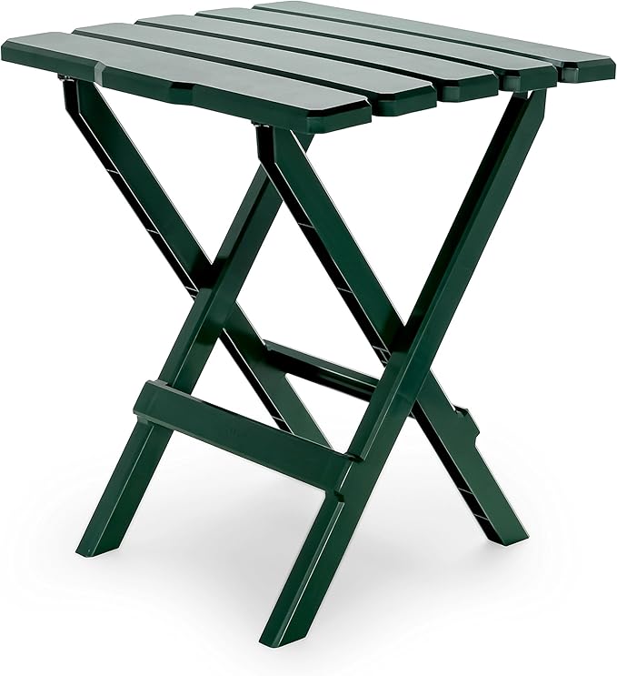 Camco 51691 Green Large Adirondack Portable Outdoor Folding Side Table Perfect for The Beach Camping Picnics Cookouts and More Weatherproof and Rust Resistant