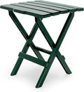 Camco 51691 Green Large Adirondack Portable Outdoor Folding Side Table Perfect for The Beach Camping Picnics Cookouts and More Weatherproof and Rust Resistant