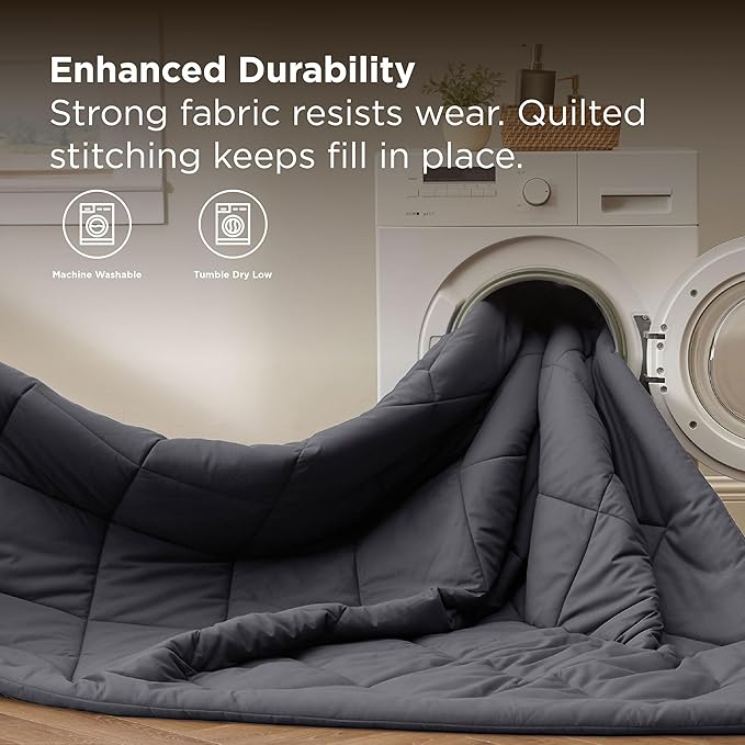 Bedsure 7 Pieces Full Comforter Set Premium Series Hotel Luxury Soft Bed in a Bag Goose Down Alternative Safe for Sensitive Skin Bedding Comforter All Season Medium Warmth Dark Grey Full Size