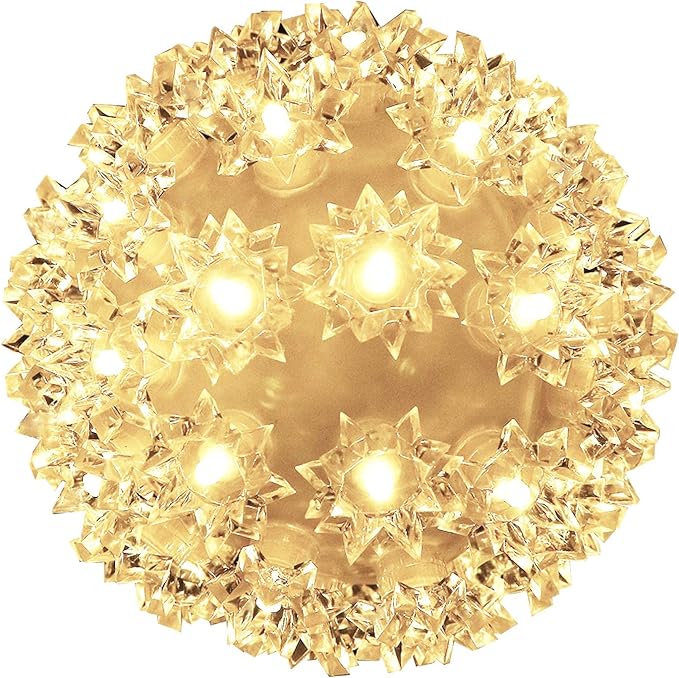 Christmas Lights Ball 5.5 Sparkling Outdoor Hanging Twinkling Sphere Lights 50 LED Starlight Soft Twinke for Tree Porch Decorations Warm White
