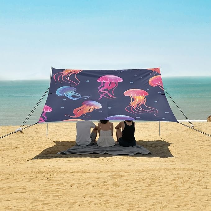 Jellyfish Camping Sun Shelter Beach Tent Portable Beach Sun Shade Outdoor Canopy for Camping Trips Fishing Picnic