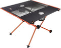 Cascade Mountain Tech Ultralight Camp Table - Lightweight for Backpacking Camping Sporting Events Beach and Picnics with Carry Bag - Black/Orange