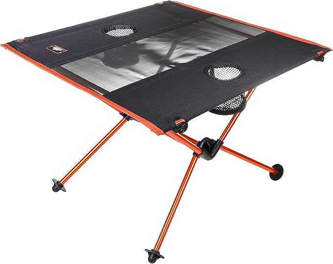 Cascade Mountain Tech Ultralight Camp Table - Lightweight for Backpacking Camping Sporting Events Beach and Picnics with Carry Bag - Black/Orange