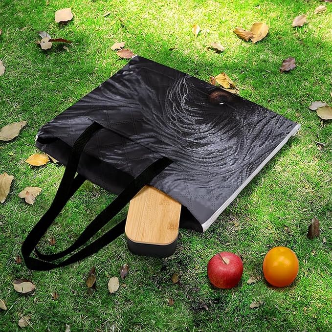Zipper Black German Shepherd Style Picnic Mat Suitable for Travel Camping Park Or Home Use