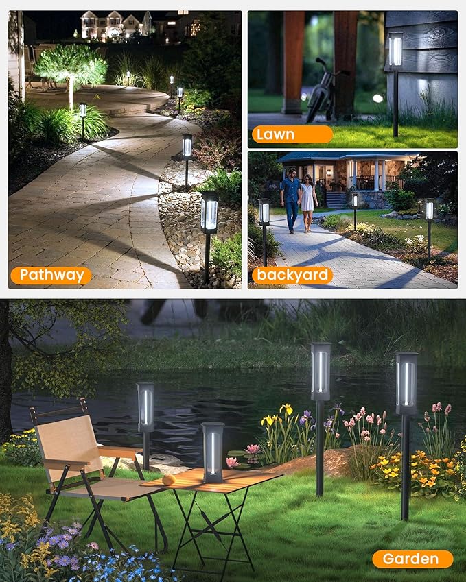 VOLISUN Solar Pathway Lights6 Pack LED Solar Lights Outdoor Waterproof Landscape LightingCool White Color Solar Path LightsLandscape LightsSolar Garden Lights for Yard Lawn Driveway Walkway