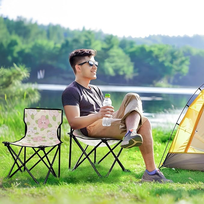 Packable Heavy Duty Camping Chairs Cute Blossom Backpack for Adults Backpacking Chair Carry Bag Included Hiking