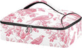 Casserole Carrier Pinkish Birds and Flowers PatternInsulated Casserole Carrier for Hot or Cold Food Thermal Lunch Tote for Potluck Parties Picnic Beach Fits 9 x 13 Inches Baking Dish
