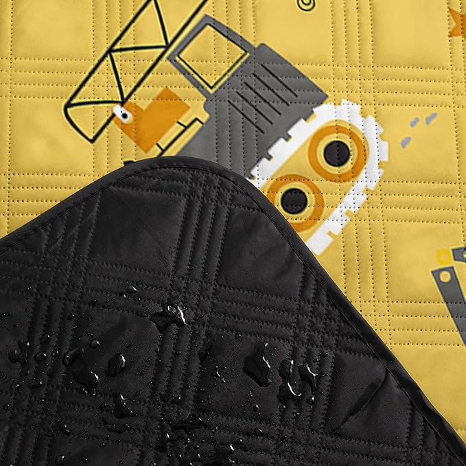 Outdoor Picnic BlanketPortable Sandproof Waterproof Picnic MatTruck Excavator Tractor Printed Camping Beach Mat for Sand and Wet Grass Hiking (Excavator S)