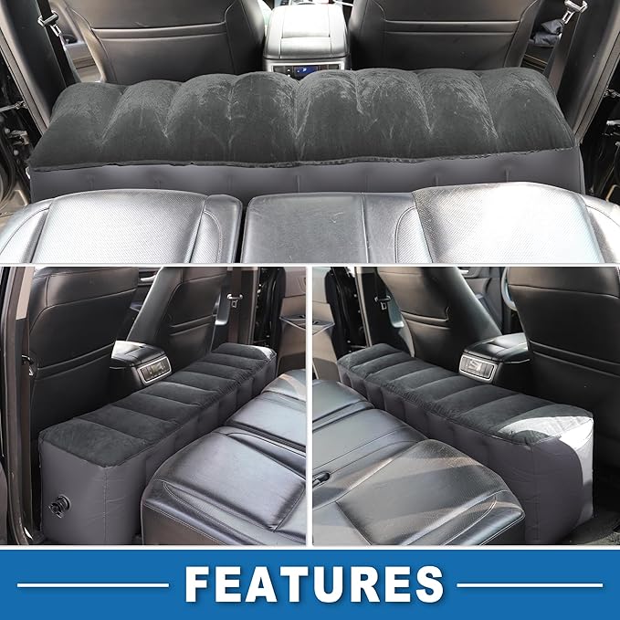 Car Mattress Sleeping Mat Comfortable Rear Seat Air Bed Gap Pad for Napping Travel