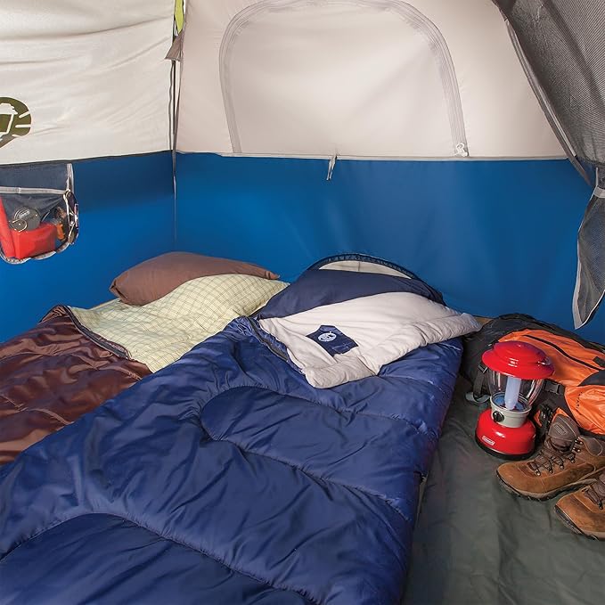 Coleman Brazos 20/30°F Adult Cool-Weather Sleeping Bag with No-Snag Zipper &amp Stuff Sack Machine Washable Great for Camping Traveling Guests &amp More