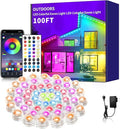 100FT Permanent Outdoor RGB LightsWaterproof Smart LED Eaves Lightspermanent outdoor light with App/Remote ControlMusic synchronisationfor HouseHalloweenRoofGardenChristmas Decorations