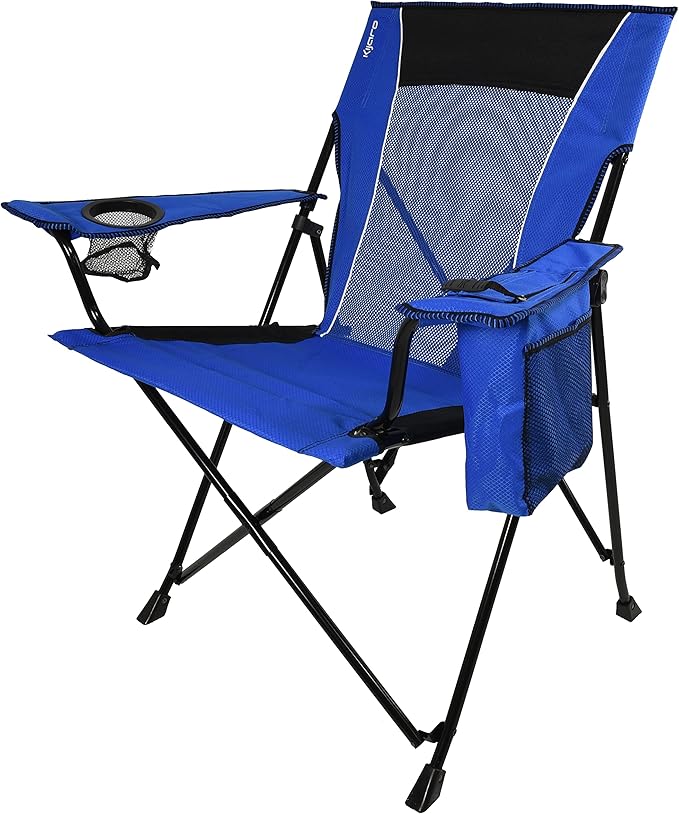 Kijaro Dual Lock Portable Camping Chairs - Enjoy Outdoors with Versatile Folding Sports &amp Lawn Chair - Dual Lock Feature Locks Position - Maldives Blue with Cooler