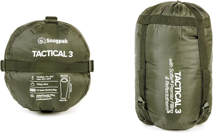 Snugpak Softie Tactical Series Winter Grade Technical Equipment Sleeping Bag Water Resistant and Lightweight for Camping and Hiking
