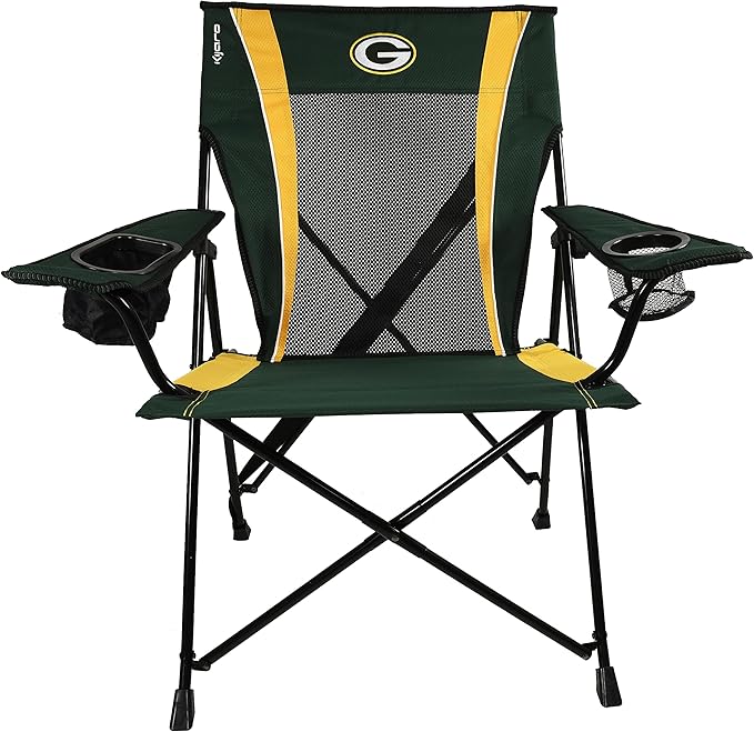 Kijaro Sports Fan Folding Chair 26 L x 35.5 W x 37 H Green Bay Packers