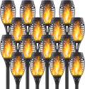 16 Pack Upgraded Solar Lights Outdoor Mini Solar Torch Lights with Flickering Flames Waterproof Landscape Decoration Dancing Flame Lights for Garden Pathway Yard Auto On/Off Dusk to Dawn