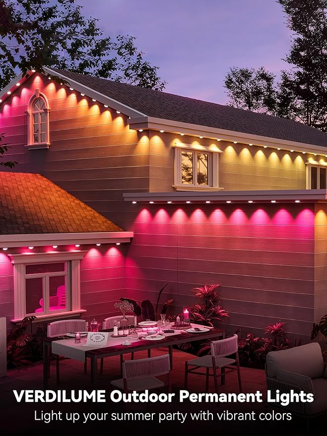 300FT Permanent Outdoor Lights Smart RGB Eave Lighting for House IP67 Waterproof LED Outside House Lights with App/Remote Control for Christmas Holiday Decor Party Daily