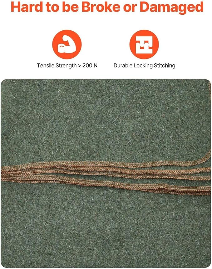 Wool Camping Blanket 64x88 Warm Outdoor Blanket for Hiking Travel