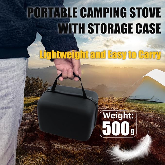 Propane Camping Stove with Carrying Case &amp Ignition Portable Gas Stove for Outdoor Camping BBQ Hiking