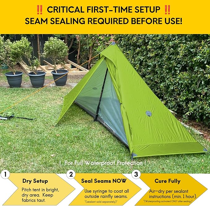 LANSHAN Ultralight Tent 3-Season Backpacking Tent for 1-Person or 2-Person Camping Trekking Kayaking Climbing Hiking