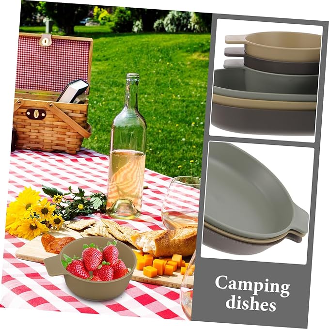 KICHOUSE Portable Camping Bowl Snack Bowls for Side Dishes Outdoor Serving Dishes Light Easy to Clean Plastic Dinnerware
