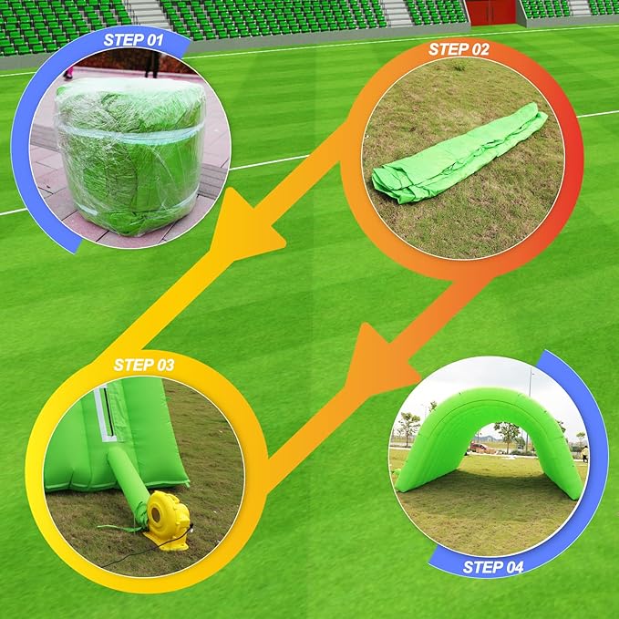 Inflatable Tunnel Sports Tunnel Entrance with Blower Football Tunnel Tent Entryway for Business Advertise Party Exhibition Promotion StreetShopSupermarketSchool