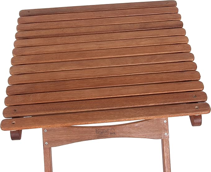 BYER OF MAINE Pangean Folding Wooden Side Table – 22 L x 20 W x 20 H Folding Ash Wood Table for Patio Porch Balcony Camping &amp Garden Use