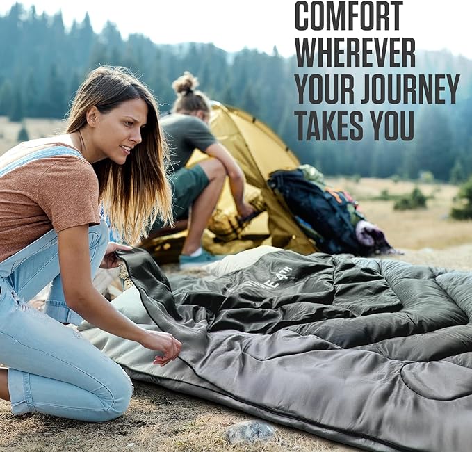VENTURE 4TH Backpacking Sleeping Bag – XXL Double and Single Sizes - Lightweight Warm &amp Cold Weather Sleeping Bags for Adults Kids &amp Couples – Ideal for Hiking Camping &amp Outdoor Adventu