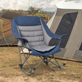 Oversized Rocking Camping Chair for Adults 400LBS Capacity Foldable Outdoor Rocker with Padded Seat Cup Holder Portable Camp Chair for Camping Backyard Patio BeachNavy Blue 1 PCS