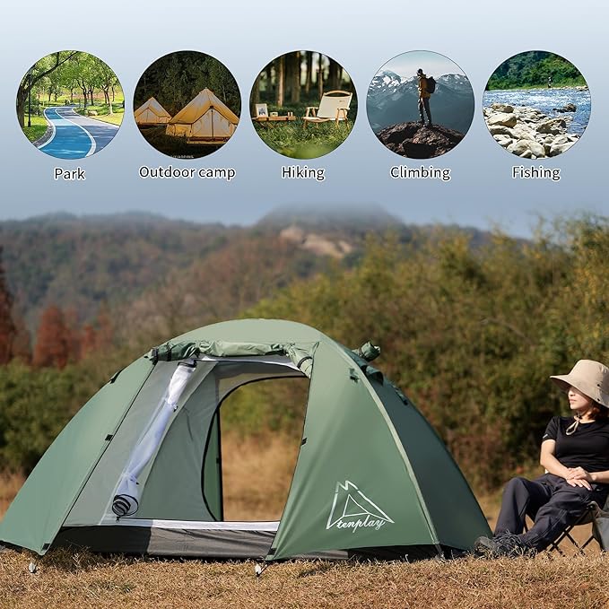 Camping Tent Easy Setup 1-2-8-10 Person Waterproof and Portable Tent for Camping Hiking Outdoor