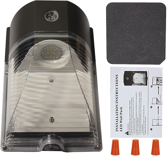 LED Wall Pack Light 26W (150-250W Equivalent)with Photocell Dusk to Dawn3000LM 5000k Daylight WhiteIP65 Outdoor Security LightsETL (2 Pack 26 Watt)