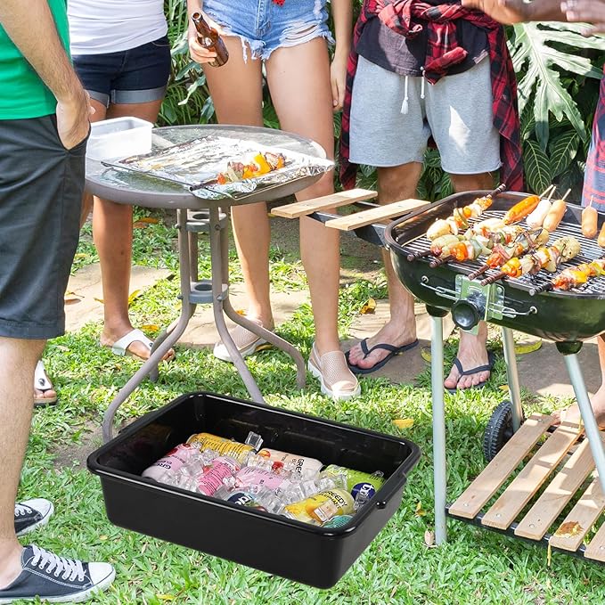 12-pack 13 L Restaurant Dish Tub Basin Plastic Bus Bin Tote Boxes Black