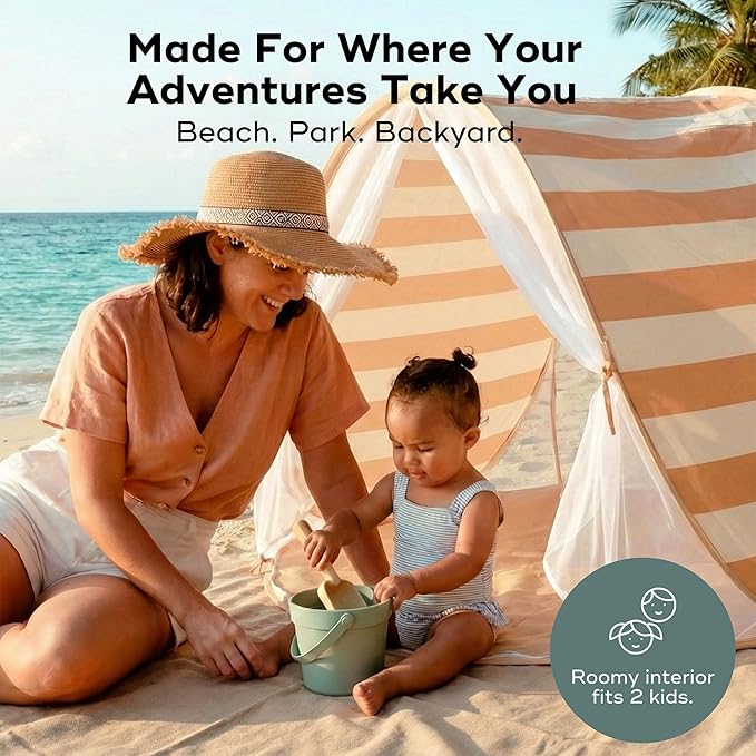 Babymoov Anti-UV Baby &amp Toddler Beach Tent UPF 50+ Sun Protection with Pop Up System for Easy Use &amp Transport Sunset
