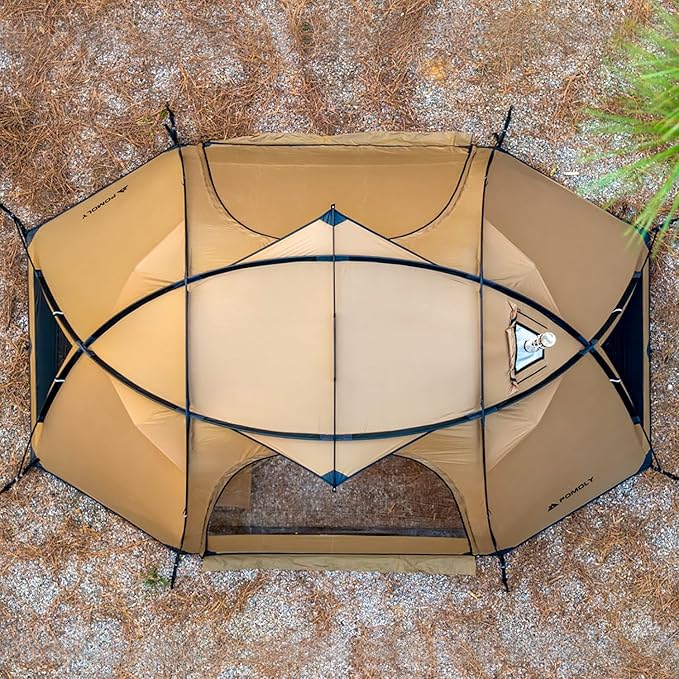 POMOLY Dome Tent Freestanding Camping Hot Tent Barracuda 2 Portable Wood Stove Tents for 1-2 Person Backpacking Hiking