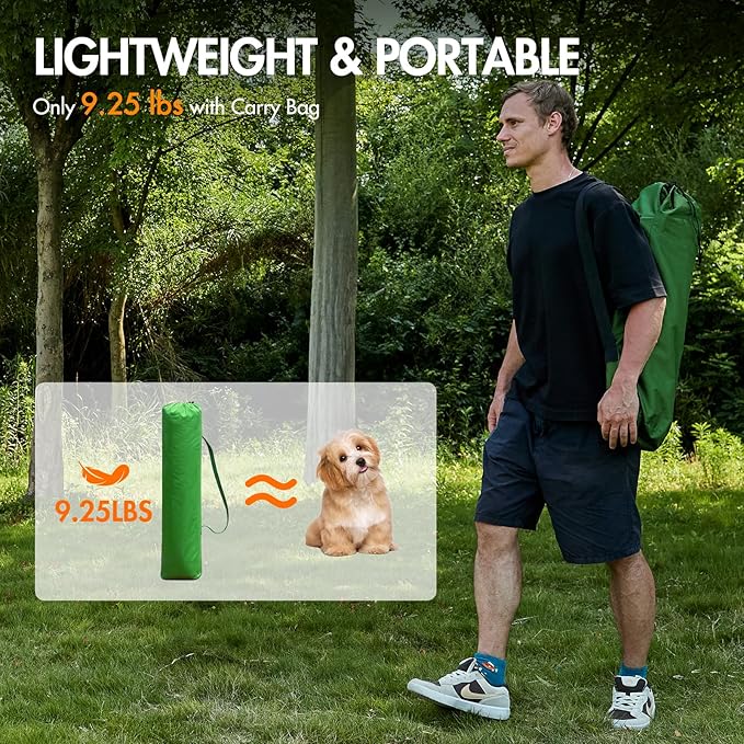 Portal 32 Oversized Camping Chair Foldable Heavy Duty 350 lb Padded Ergonomic Seat for Big &amp Tall Adults Pinch-Free Extra Wide Design Featuring Cup Holder &amp Carry Bag for Fishing Lawn &amp