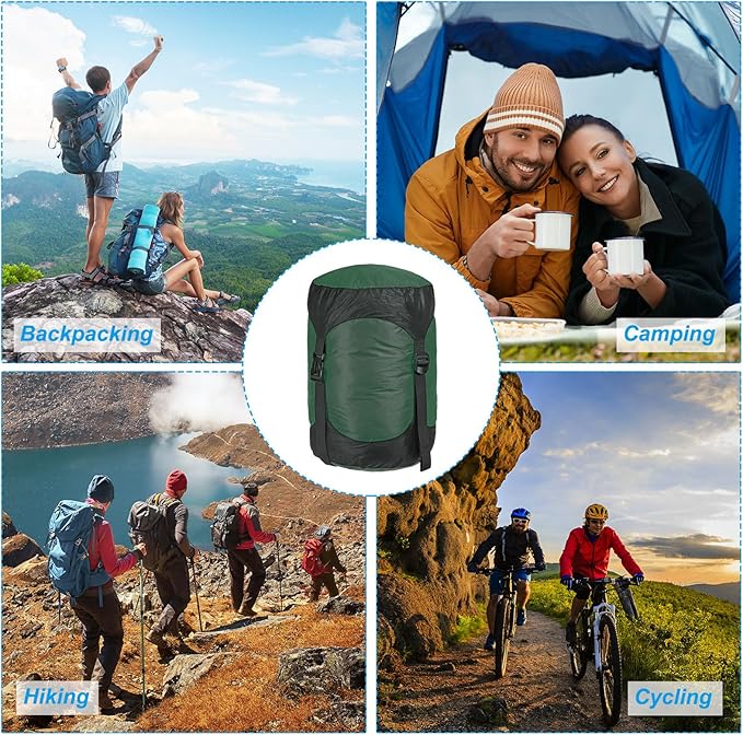 PATIKIL Compression Stuff Sack 8L Waterproof Sleeping Bag Lightweight Compression Storage Sack for Backpacking Camping Green
