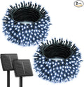Brightown 2 Pack Solar Christmas String Lights Outdoor Total 144Ft 400 LED Twinkle Fairy Lights Waterproof with 8 Modes Auto On/Off for Patio Tree Garden Party Home Wedding Decorations (Cool White)