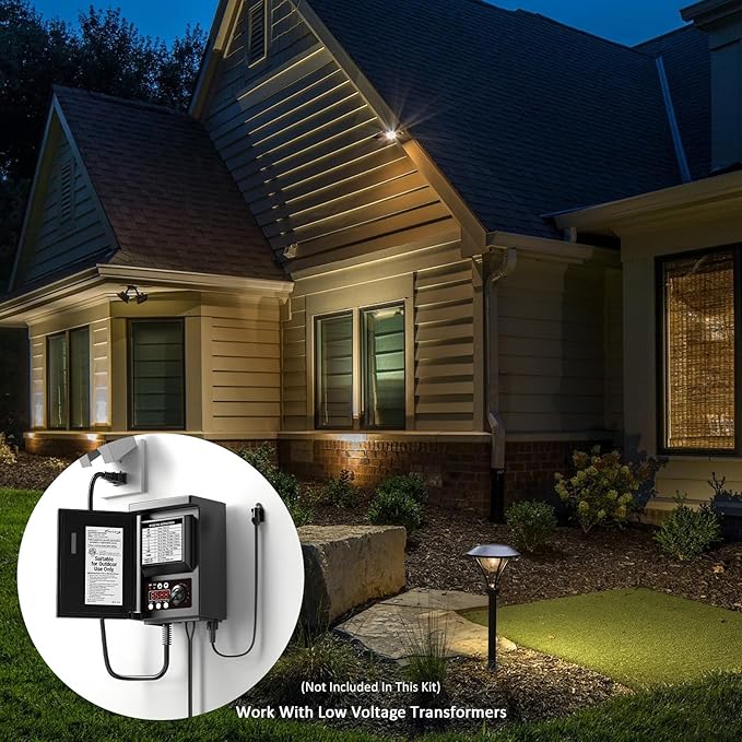 Low Voltage Pathway Lights 12V AC Landscape Lighting Kit 6PK Path Lights 1W LED Outdoor Hardwired 60 Lumen 3000K Warm White Walkway Lights with Connectors and Stakes