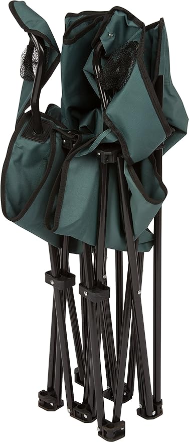 Trademark Innovations Loveseat Style Double Camp Chair 40 L x 22 W x 31.5 H Dark Green