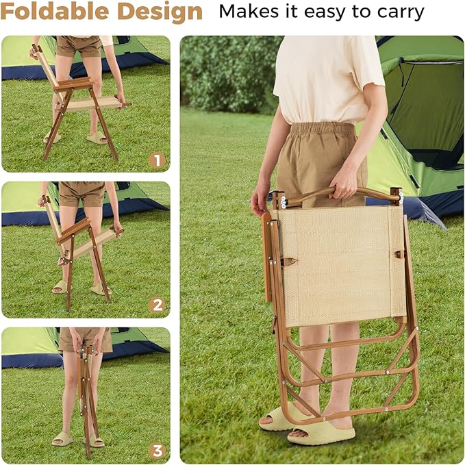 Tangkula Camping Chairs Set of 4 Portable Folding Lawn Chairs with Heavy Duty Aluminum Frame Fabric Seat for Fishing Hiking Picnic Camp 400 LBS Weight Capacity