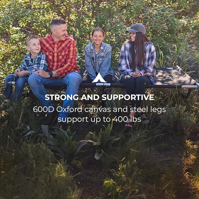 Teton Outfitter Camping Cot Heavy-Duty Oversized Folding Cot for Adults Comfortable Elevated Sleeping Bed Easy Setup