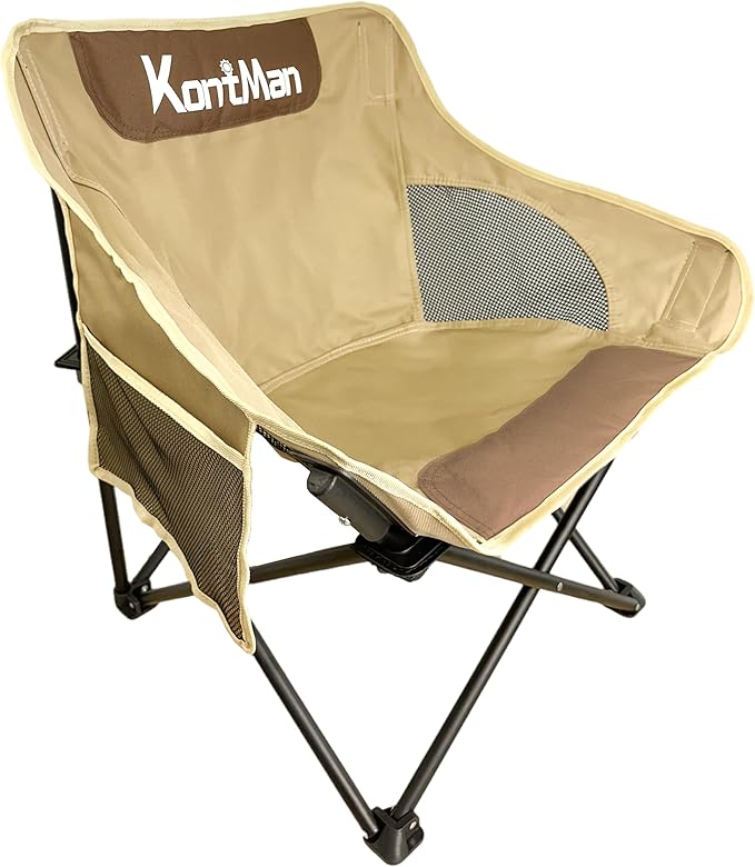 Camping Chairs for Adults Small Backpacking Folding Lawn Chair KontMan Compact Lightweight Camping Lawn Chairs for Adults Heavy Duty 265 lbs (1 Pack)