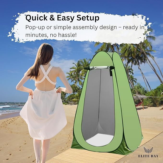 Waterproof Tent with Two Windows – 170T Polyester Lightweight Shelter for Outdoor Hiking &amp Beach | Single &amp Double Size Options | Easy Setup | Portable Green Pop-Up Tent for 1-2 Persons