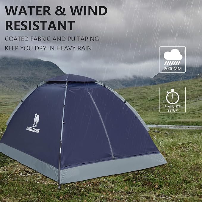 CAMEL CROWN Tents for Camping 2/3/4/5 Person Camping Dome Tent WaterproofSpacious Lightweight Portable Backpacking Tent for Outdoor Camping/Hiking
